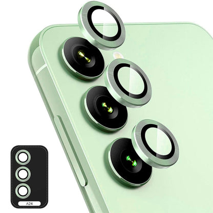 For Samsung Galaxy A24 ENKAY Hat-Prince 9H Rear Camera Lens Aluminium Alloy Ring Tempered Glass Film (Light Green) - Galaxy Tempered Glass by ENKAY | Online Shopping UK | buy2fix