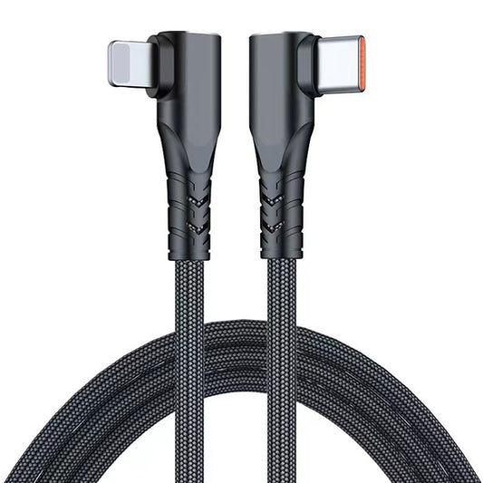 ENKAY Hat-Prince PD 20W Type-C to 8 Pin Dual Elbow Fast Charging Data Cable, Length:1m(Black) - 2 in 1 Cable by ENKAY | Online Shopping UK | buy2fix