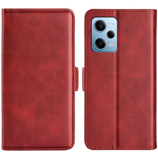For Xiaomi Redmi Note 12 Pro 5G Global Dual-side Magnetic Buckle Horizontal Flip Leather Phone Case(Red) - Note 12 Pro Cases by buy2fix | Online Shopping UK | buy2fix