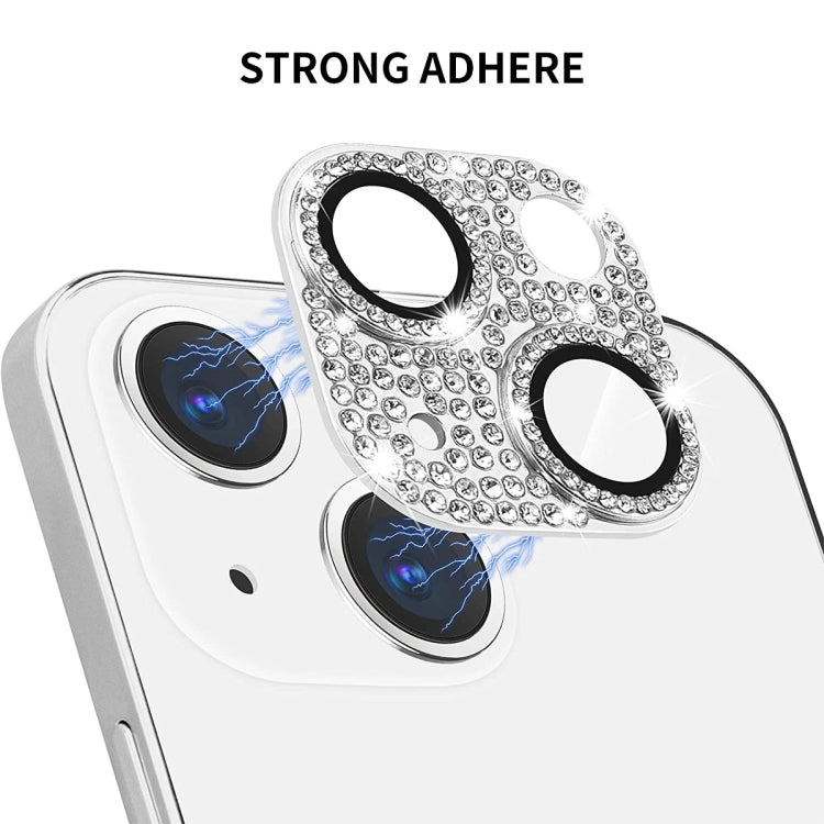 For iPhone 14 / 14 Plus ENKAY Hat-Prince Blink Diamond Camera Lens Aluminium Alloy Tempered Glass Film(Sierra Blue) - iPhone 14 Tempered Glass by ENKAY | Online Shopping UK | buy2fix