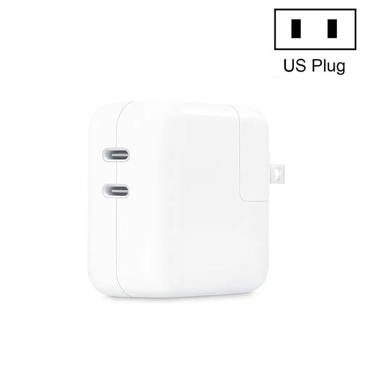 35W PD3.0 USB-C / Type-C Dual Port Charger for iPhone / iPad Series, Plug Size:US Plug - USB Charger by buy2fix | Online Shopping UK | buy2fix