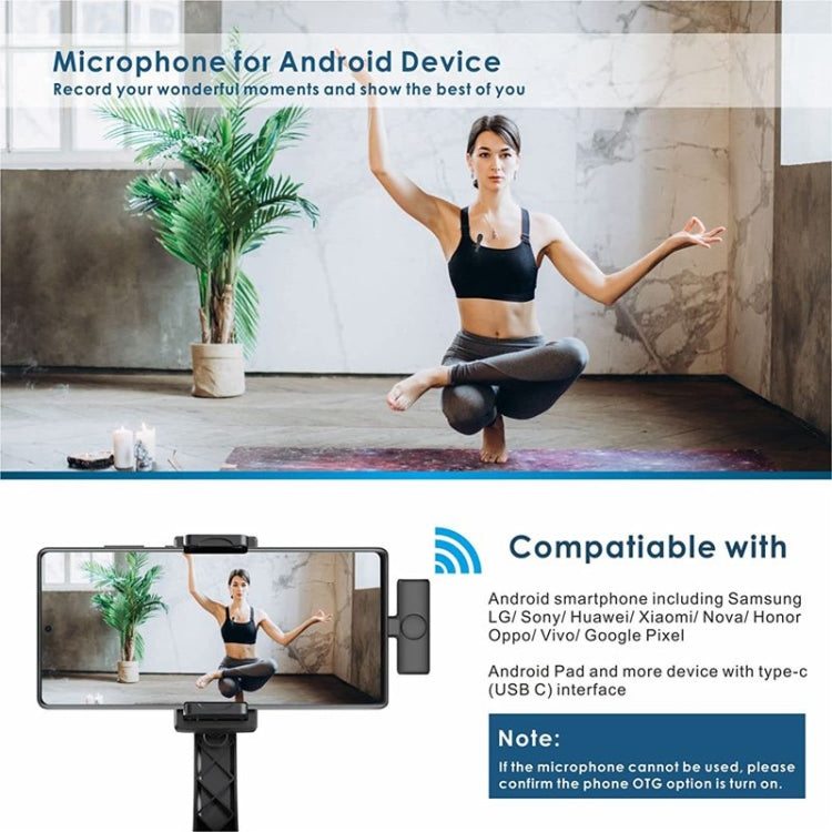 One by Two Wireless Lavalier Lapel Microphone for Android Phone & Computer with USB-C / Type-C Receiver - Microphone by buy2fix | Online Shopping UK | buy2fix