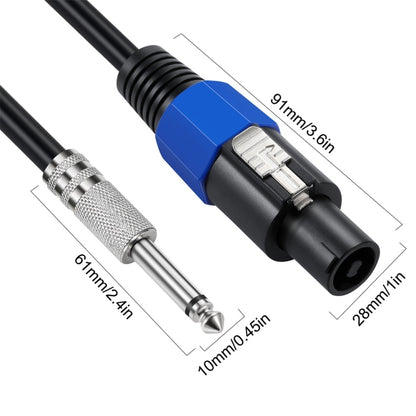 JUNSUNMAY Speakon Male to 6.35mm Male Audio Speaker Adapter Cable with Snap Lock, Length:50FT - Microphone Audio Cable & Connector by JUNSUNMAY | Online Shopping UK | buy2fix