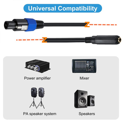 JUNSUNMAY Speakon Male to 6.35mm Female Audio Speaker Adapter Cable with Snap Lock, Length: 50cm - Microphone Audio Cable & Connector by JUNSUNMAY | Online Shopping UK | buy2fix