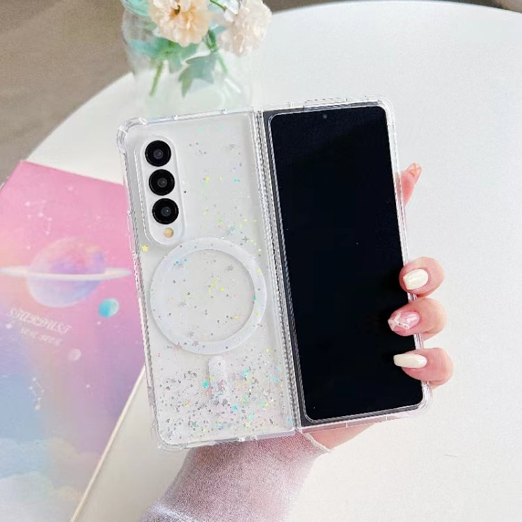 For Samsung Galaxy Z Fold5 Magsafe Glitter TPU Phone Protective Case(White) - Galaxy Z Fold5 Cases by buy2fix | Online Shopping UK | buy2fix