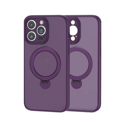 For iPhone 15 Pro Max 360 Magsafe Ring Holder TPU Hybrid PC Phone Case(Purple) - iPhone 15 Pro Max Cases by buy2fix | Online Shopping UK | buy2fix