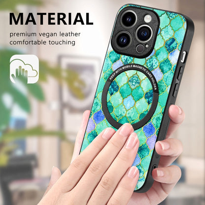 For iPhone 15 Pro Max Colored Drawing Leather Back Phone Case(Emerald) - iPhone 15 Pro Max Cases by buy2fix | Online Shopping UK | buy2fix