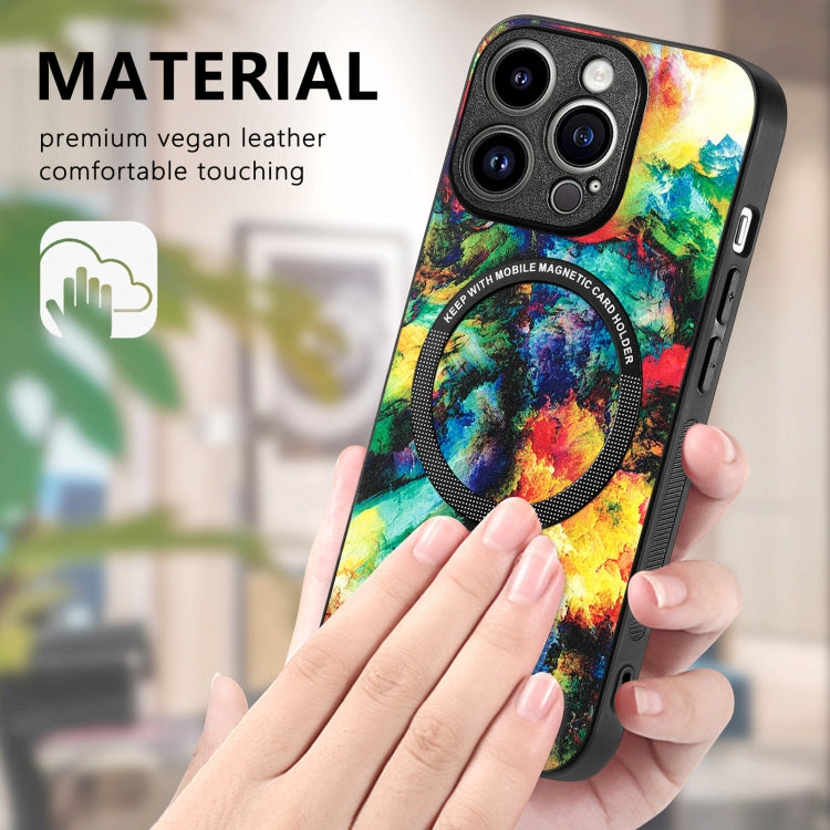 For iPhone 15 Pro Max Colored Drawing Leather Back Phone Case(Colorful Cloud) - iPhone 15 Pro Max Cases by buy2fix | Online Shopping UK | buy2fix