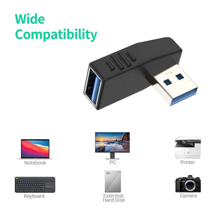 ENKAY USB 3.0 Adapter 90 Degree Angle Male to Female Combo Coupler Extender Connector, Angle:Vertical Down - USB 3.0 by ENKAY | Online Shopping UK | buy2fix