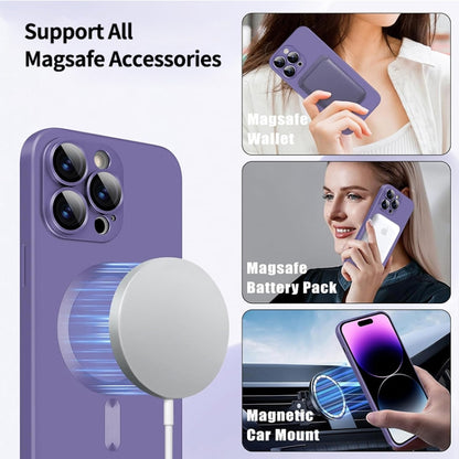 For iPhone 15 Pro Max ENKAY MagSafe Matte TPU Phone Case with Lens Film(Purple) - iPhone 15 Pro Max Cases by ENKAY | Online Shopping UK | buy2fix