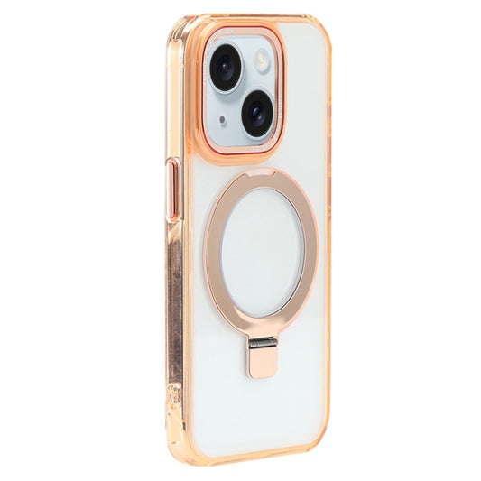 For iPhone 15 Plus Starlink Stand Clear Magsafe Phone Case(Orange) - iPhone 15 Plus Cases by buy2fix | Online Shopping UK | buy2fix