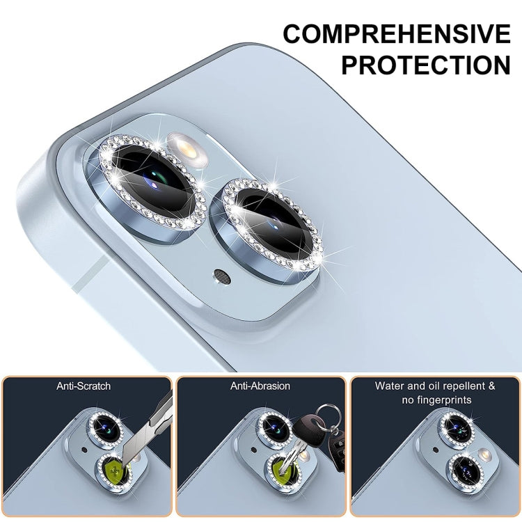 For iPhone 13 / 13 mini ENKAY AR Anti-reflection Individual Diamond Ring Camera Lens Glass Full Film(Silver) - iPhone 13 Tempered Glass by ENKAY | Online Shopping UK | buy2fix