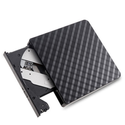 633 Rhombus Pattern USB3.0 Computer Laptop External Optical Drive Burner DVD Write(Black) - Rewritable Drive by buy2fix | Online Shopping UK | buy2fix