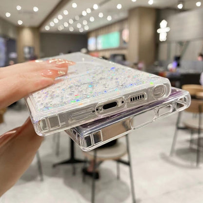 For Samsung Galaxy S22+ 5G MagSafe Glitter Hybrid Clear TPU Phone Case(Purple) - Galaxy S22+ 5G Cases by buy2fix | Online Shopping UK | buy2fix