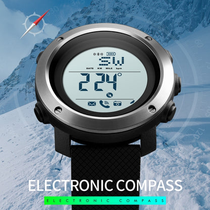 SKMEI 1511 Simple Bluetooth Men Smart Waterproof Compass Adult Smart Watch(Steel Shell Black) - Sport Watches by SKMEI | Online Shopping UK | buy2fix