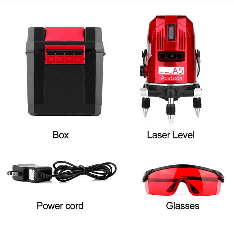 A5 Laser Level 2~5 Line Red Beam Line 360 Degree Rotary Level Self-leveling Horizontal&Vertical Available Auto Line Laser Level - Consumer Electronics by buy2fix | Online Shopping UK | buy2fix