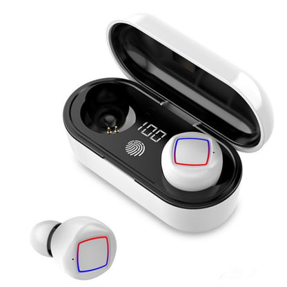 TWS Fingerprint Touch Bluetooth Headset LED Battery Display With Charging Bin(White) - TWS Earphone by buy2fix | Online Shopping UK | buy2fix