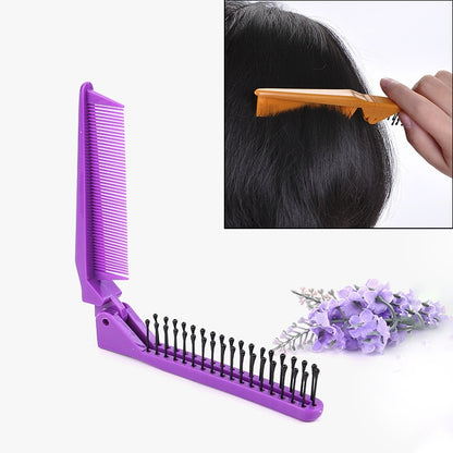 Portable Travel Folding Comb Anti-static Massage Comb(Purple) - Hair Trimmer by buy2fix | Online Shopping UK | buy2fix