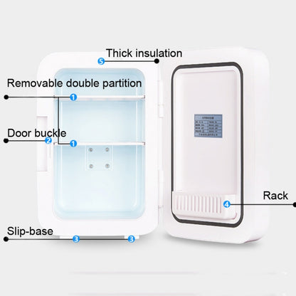 Somate SMT-8L Digital Display Car Home Dual-use Mini Refrigerator, Color:White Tempering Door, Specification:CN Plug - Home & Garden by buy2fix | Online Shopping UK | buy2fix