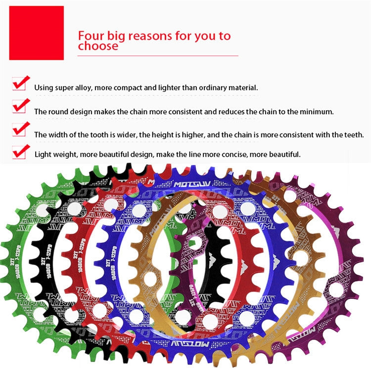 MOTSUV Narrow Wide Chainring MTB  Bicycle 104BCD Tooth Plate Parts(Purple) - Outdoor & Sports by MOTSUV | Online Shopping UK | buy2fix