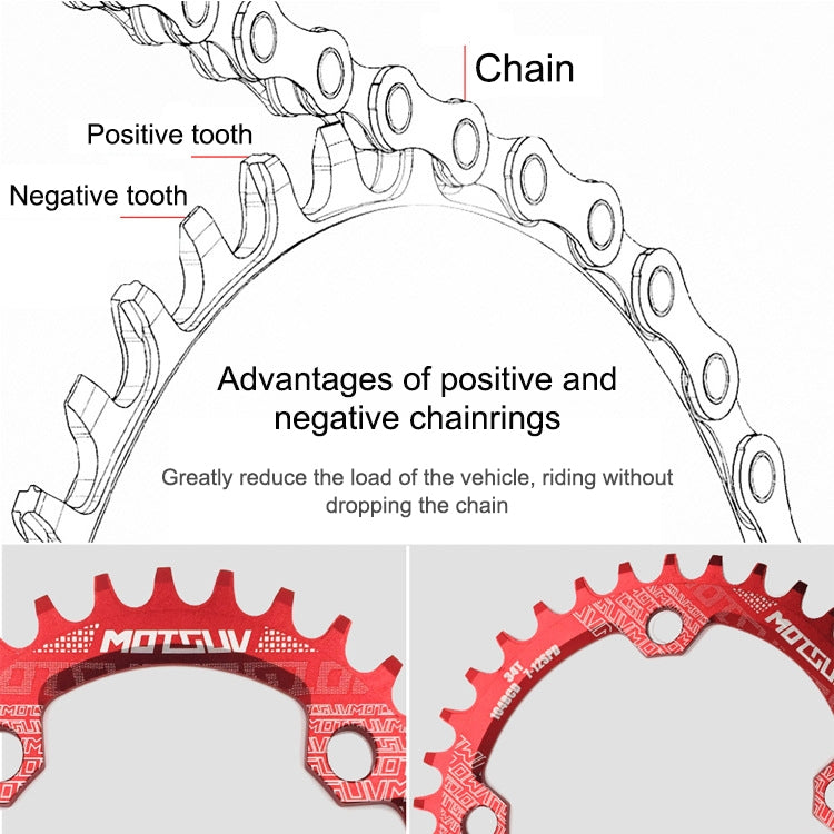 MOTSUV Narrow Wide Chainring MTB  Bicycle 104BCD Tooth Plate Parts(Purple) - Bicycle Brake Parts by MOTSUV | Online Shopping UK | buy2fix