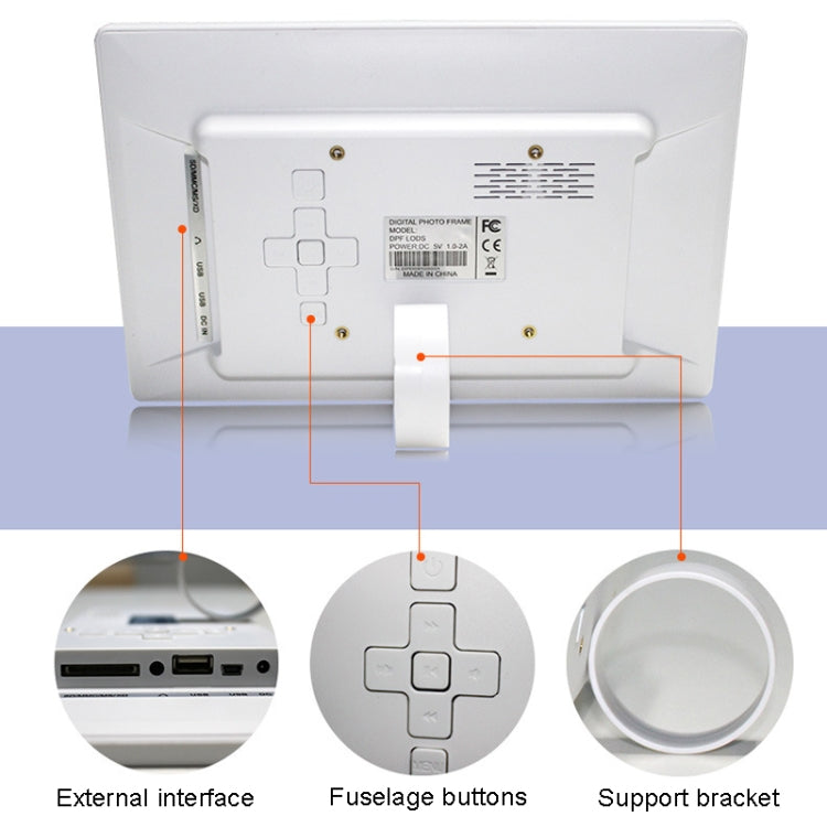 DPF-106 10.1 inch Digital Photo Frame LED Video Advertising Machine, Plug:UK Plug(White) - Consumer Electronics by buy2fix | Online Shopping UK | buy2fix