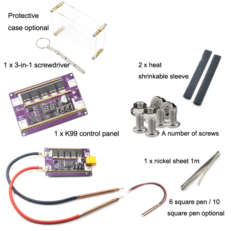 Model Airplane Battery Version 12V Digital Display DIY Battery Spot Welding Machine Pen Control, Style:6 Square Pen - Home & Garden by buy2fix | Online Shopping UK | buy2fix