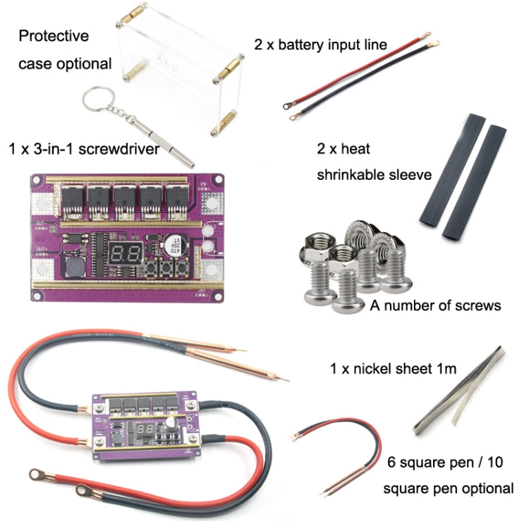 Lead-Acid Battery Version 12V Digital Display DIY Battery Spot Welding Machine Pen Control, Style:6 Square Pen - Home & Garden by buy2fix | Online Shopping UK | buy2fix