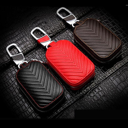 Multifunctional Hook Up Leather Car Key Bag(Red) - Car Key Cases by buy2fix | Online Shopping UK | buy2fix