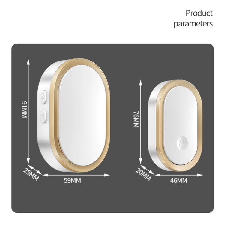 CACAZI A99 Home Smart Remote Control Doorbell Elderly Pager, Style:US Plug(Golden) - Wireless Doorbell by CACAZI | Online Shopping UK | buy2fix