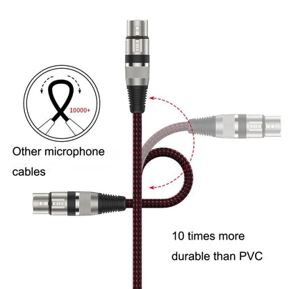 20m Red and Black Net TRS 6.35mm Male To Caron Female Microphone XLR Balance Cable -  by buy2fix | Online Shopping UK | buy2fix