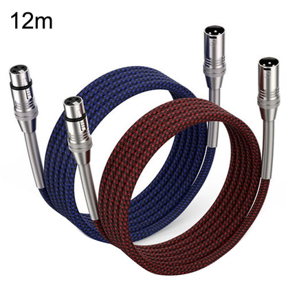 2pcs LHD010 Caron Male To Female XLR Dual Card Microphone Cable Audio Cable 12m(Red + Blue) - Consumer Electronics by buy2fix | Online Shopping UK | buy2fix