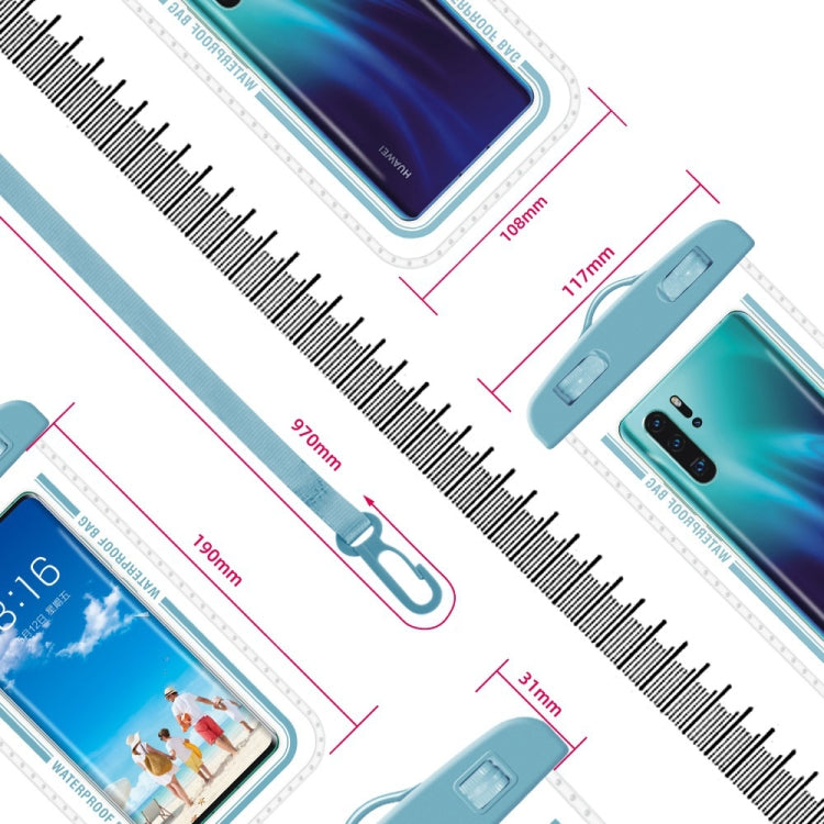 2 PCS Transparent Waterproof Cell Phone Case Swimming Cell Phone Bag Macaron Blue - Waterproof Bag by buy2fix | Online Shopping UK | buy2fix