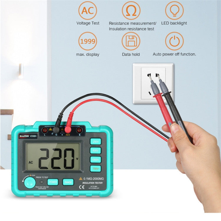 VC60B+ Digital Multimeter Measuring Instrument Digital Insulation Resistance Tester - Consumer Electronics by buy2fix | Online Shopping UK | buy2fix