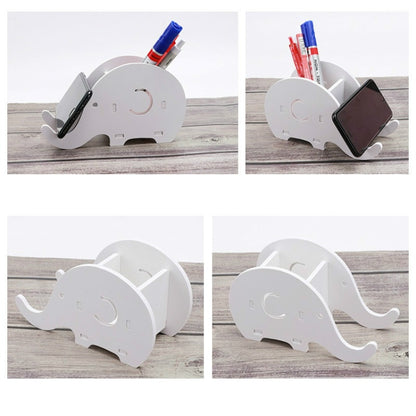 3 PCS Multifunctional Elephant Desktop Wooden Storage Box Mobile Phone Holder - Desktop Holder by buy2fix | Online Shopping UK | buy2fix