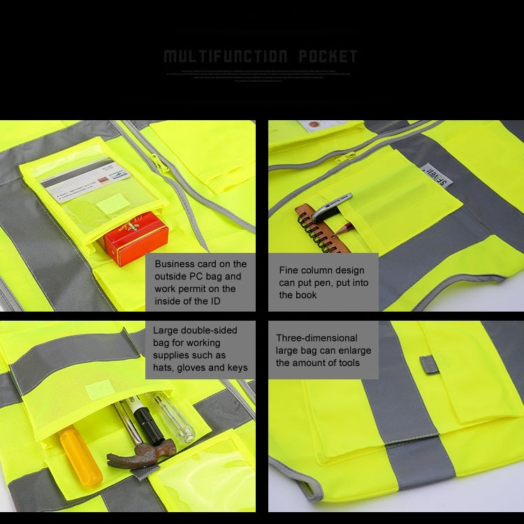Multi-pockets Safety Vest Reflective Workwear Clothing, Size:XXL-Chest 130cm(Orange) - Reflective Safety Clothing by buy2fix | Online Shopping UK | buy2fix