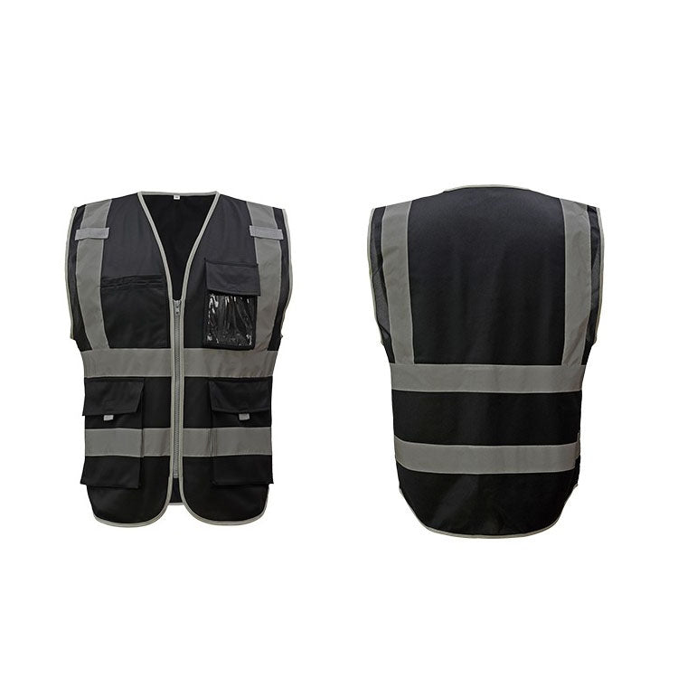 Multi-pockets Safety Vest Reflective Workwear Clothing, Size:M-Chest 112cm(Black) - Reflective Safety Clothing by buy2fix | Online Shopping UK | buy2fix