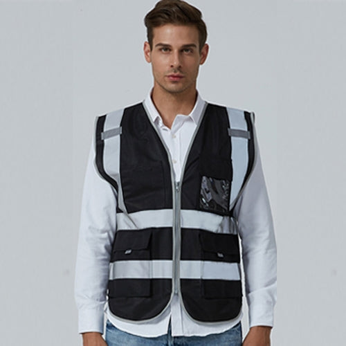 Multi-pockets Safety Vest Reflective Workwear Clothing, Size:XL-Chest 124cm(Black) - Reflective Safety Clothing by buy2fix | Online Shopping UK | buy2fix