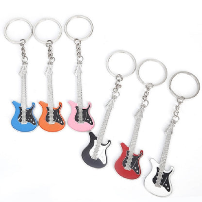 2 PCS Creative Guitar Keychain Metal Musical Instrument Pendant(Red) - Key Rings by buy2fix | Online Shopping UK | buy2fix