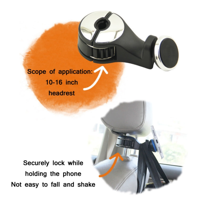 2 PCS Car Multifunctional Rear Headrest Mobile Phone Hook(Three Generation Magnetic Silver) - In Car by buy2fix | Online Shopping UK | buy2fix