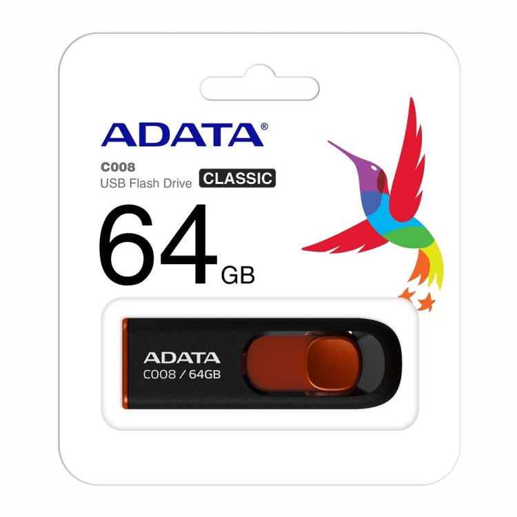 ADATA C008 Car Office Universal Usb2.0 U Disk, Capacity: 64GB(Red) - USB Flash Drives by ADATA | Online Shopping UK | buy2fix