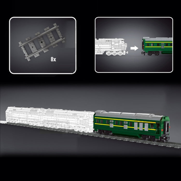 12001cx NJ2 Internal Combustion Locomotive Remote Control Green Train Puzzle Assembled Building Block Children Toy Model - Building Blocks by buy2fix | Online Shopping UK | buy2fix