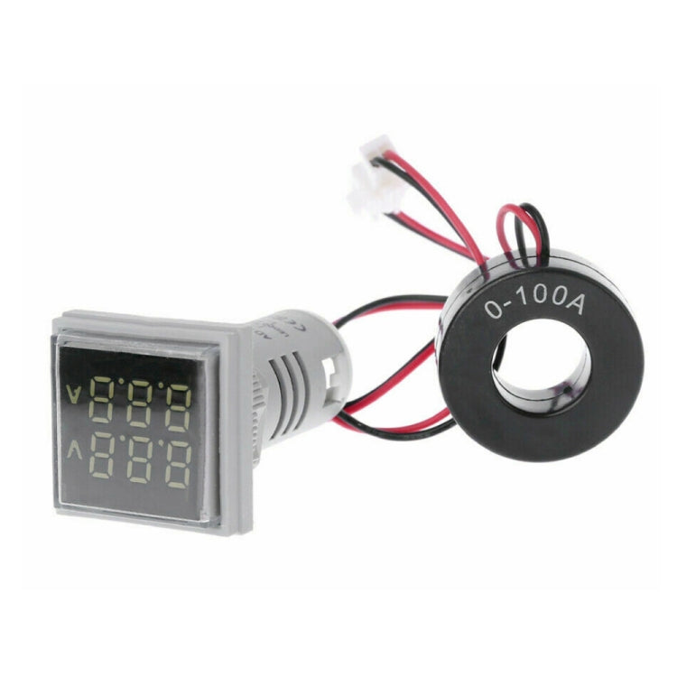 AD16-22FVA Square Signal Indicator Type Mini Digital Display AC Voltage And Current Meter(White) - Consumer Electronics by buy2fix | Online Shopping UK | buy2fix