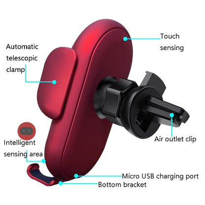 S11 Smart Infrared Sensor Car Wireless Charger, Colour: Black  (With Suction Cup Bracket) - In Car by buy2fix | Online Shopping UK | buy2fix