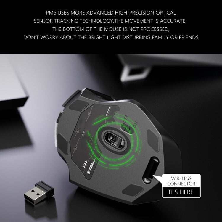 Inphic PM6 6 Keys 1000/1200/1600 DPI Home Gaming Wireless Mechanical Mouse, Colour: Black Wireless Charging Silent Version - Computer & Networking by Inphic | Online Shopping UK | buy2fix