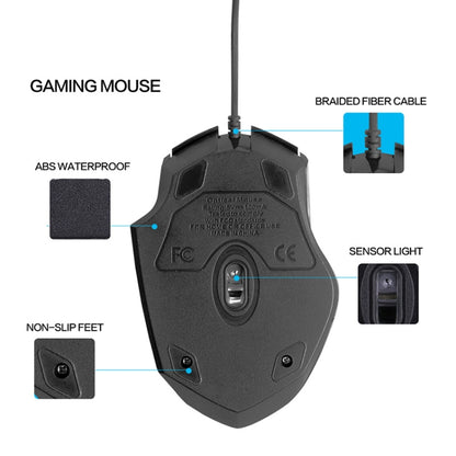 Inphic PW1 Game Mute Macro Definition Illuminated Wired Mouse, Cable Length: 1.5m(Black Business Version) - Computer & Networking by Inphic | Online Shopping UK | buy2fix
