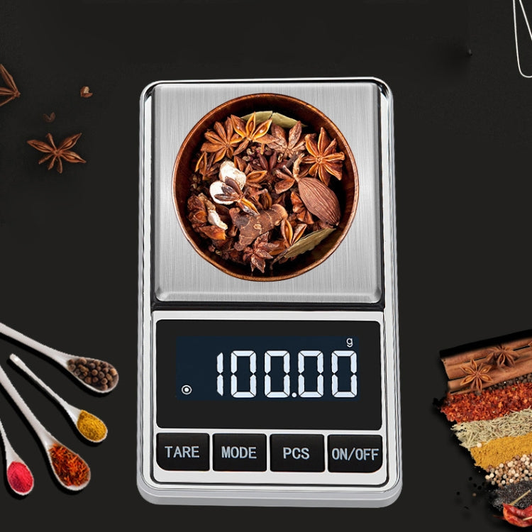 Kitchen Stainless Steel Mini Portable Scale High Precision Jewelry Scale Electronic Scale, Specification: 500g/0.1g - Jewelry Scales by buy2fix | Online Shopping UK | buy2fix