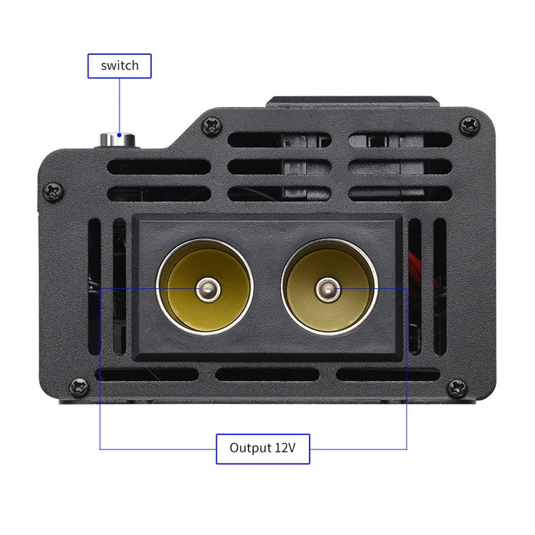 XUYUAN 6000W Car Inverter LED Colorful Atmosphere Light 4 USB Charging Converter, UK Plug, Specification: 24V-220V - Modified Square Wave by buy2fix | Online Shopping UK | buy2fix