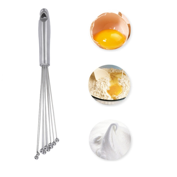 2 PCS Manual Whisk Stainless Steel Glass Bead Egg Whisk Kitchen Household Hand-Held Baking Tools  Type C 12 inch - Stirrer & Squeezer by buy2fix | Online Shopping UK | buy2fix