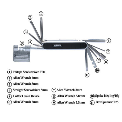 GIYO 13 In 1 Bicycle Repair Combination Tool Multifunctional Mountain Bike Bicycle Repair Tool - Outdoor & Sports by GIYO | Online Shopping UK | buy2fix